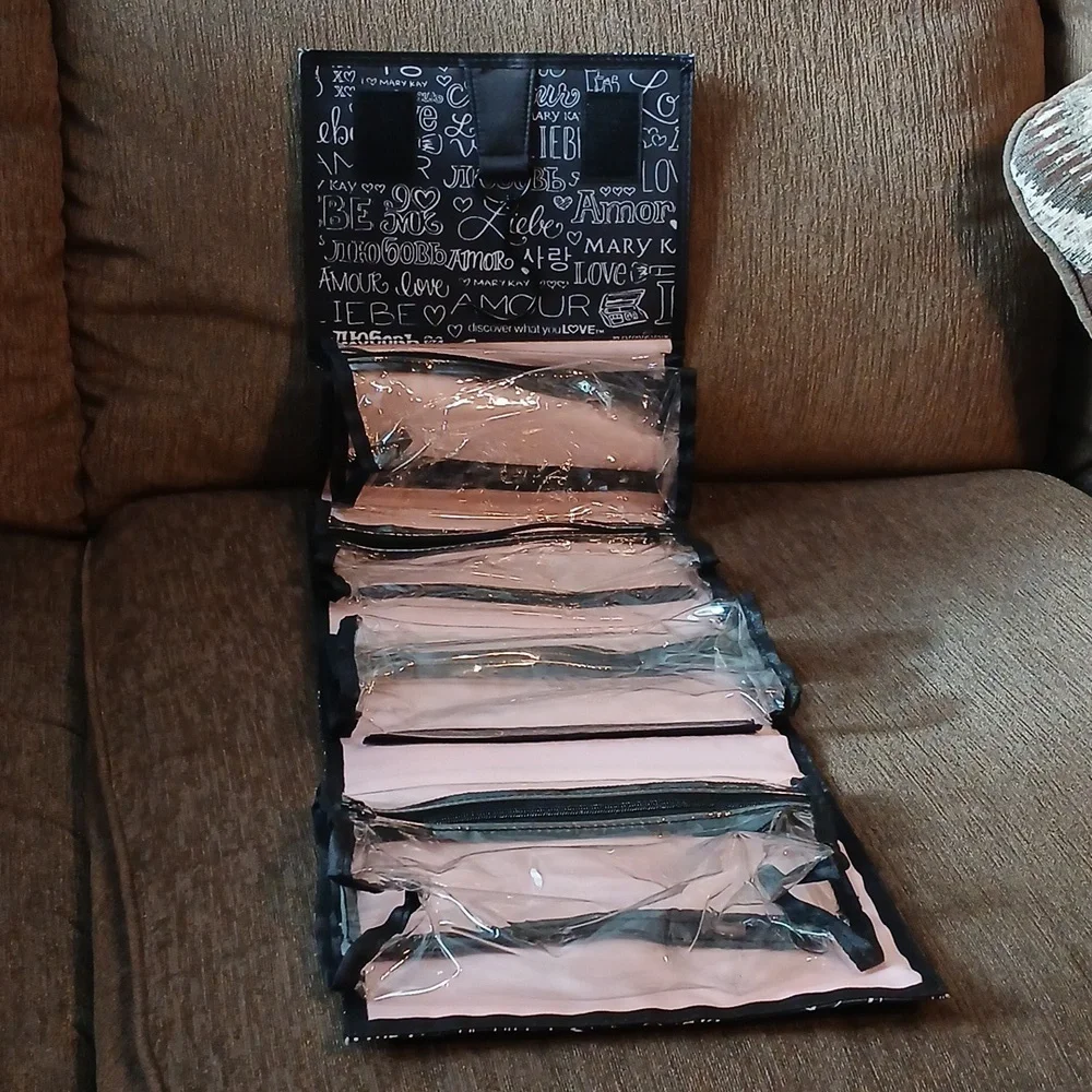 Mary Kay Love print roll up travel makeup bag